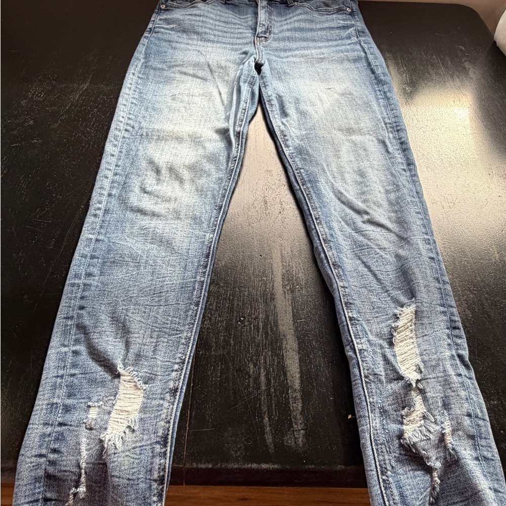 Buckle Black Light Blue Distressed Skinny Jeans